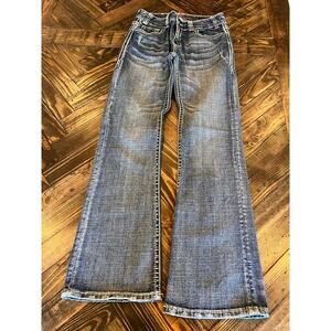 Rock & Roll Cowgirl Jeans Women 28x32 Rhinestones Y2K Thick Stitch Western